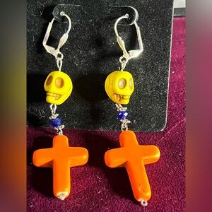 Dia de los Muertos Delight: Vibrant Sterling Silver Earrings*